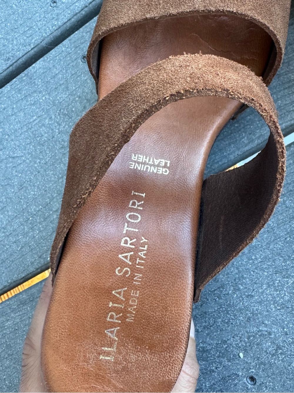 Ilaria Sartori Suede Leather Platform Heeled Sandals - Picture 11 of 11